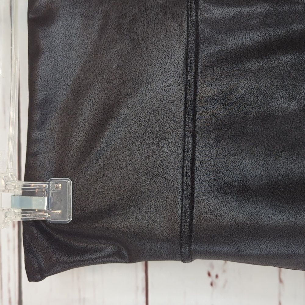 Spanx Women's Faux Leather Black High Rise Compression Slimming Leggings Size XL - Picture 9 of 16
